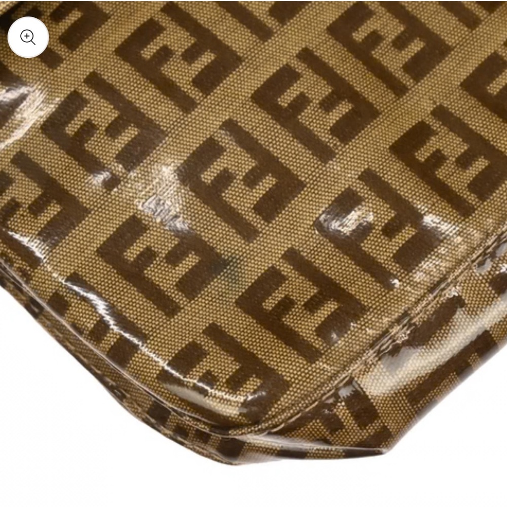 Fendi Brown PVC Zucchino Baguette Vintage Bag - Picture 4 of 10